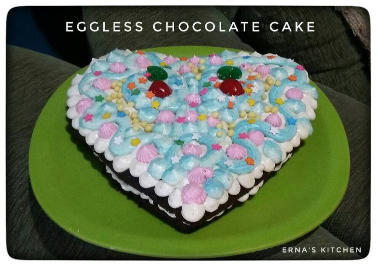Resep Eggless Chocolate Cake (No Mixer), Sempurna