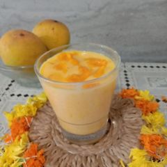 A picture of Cool cool mango lassi.