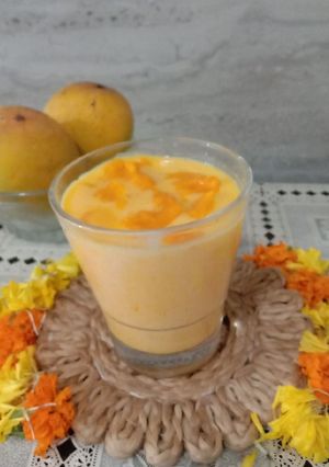 A picture of Cool cool mango lassi.