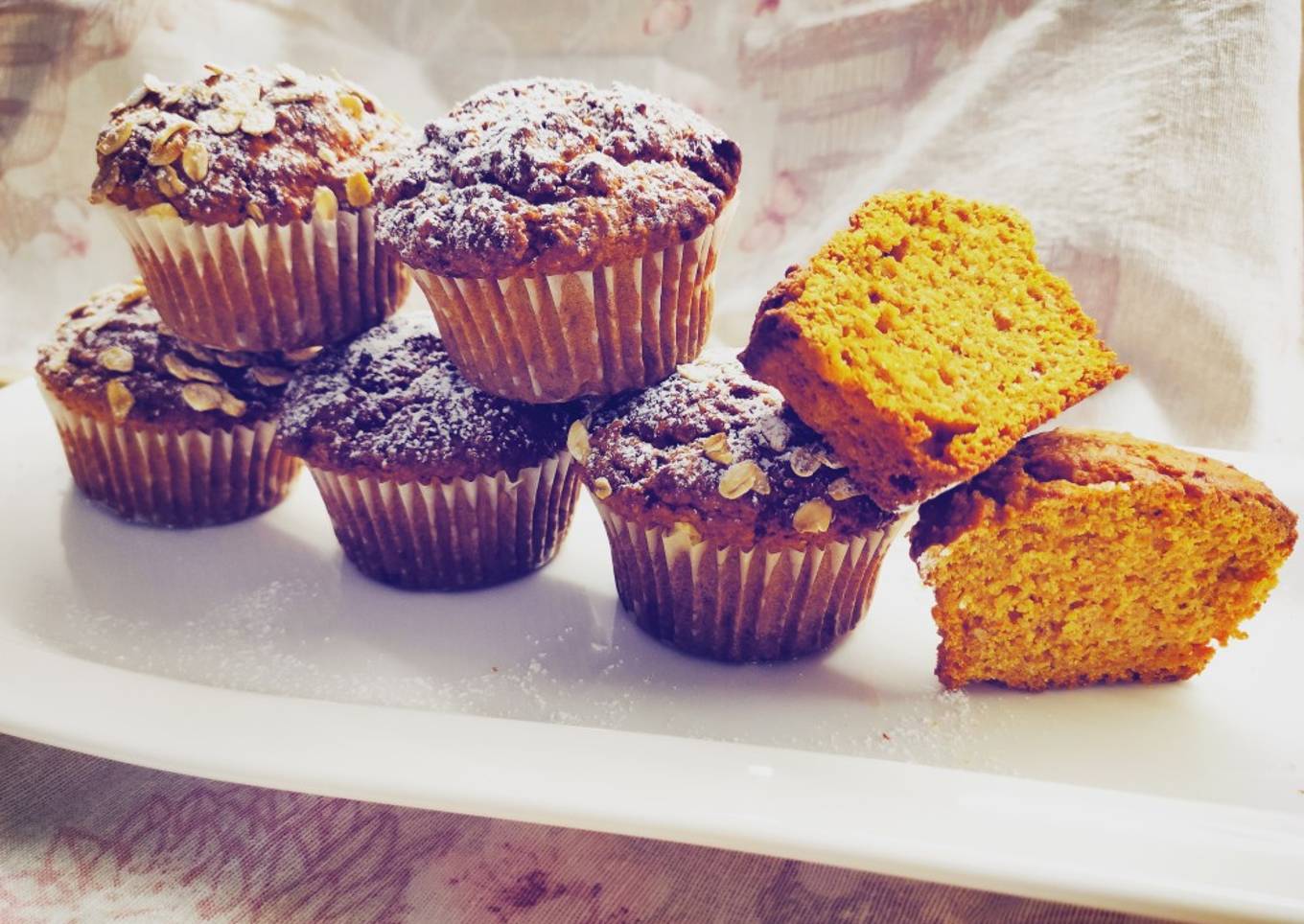 Cakes with Zucca al Vapor and Crusca d'Avena