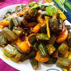 Dry Bhindi Aloo A picture of Dry Bhindi Aloo.