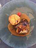 Solomillo de ternera con salsa de foie y timbal de patatas