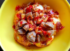 Foto resep Telur balado topping baso mercon