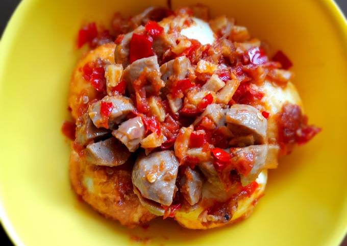 Telur balado topping baso mercon