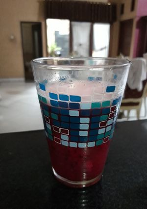 Foto resep ES Buah Naga Merah Saus Stroberi