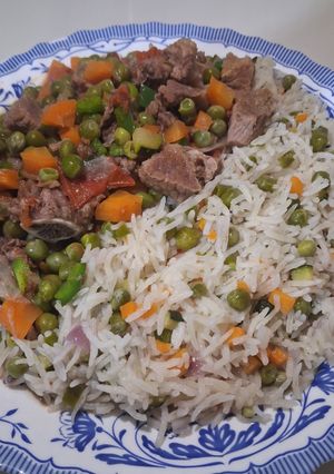 A picture of Vegetable Rice with Beef Stew🍛.
