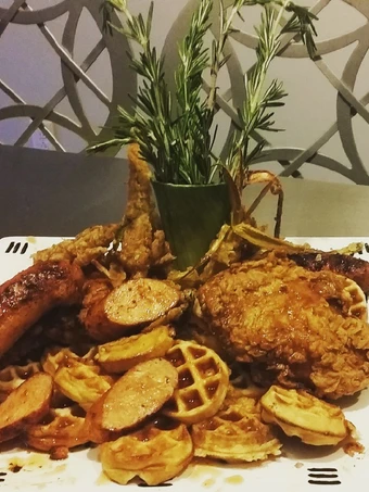 Easy Way Make BIANCO MEATS - Cajun Fried Chicken an Andouille Sausage &amp;Waffles the  Makes Drooling Delicious