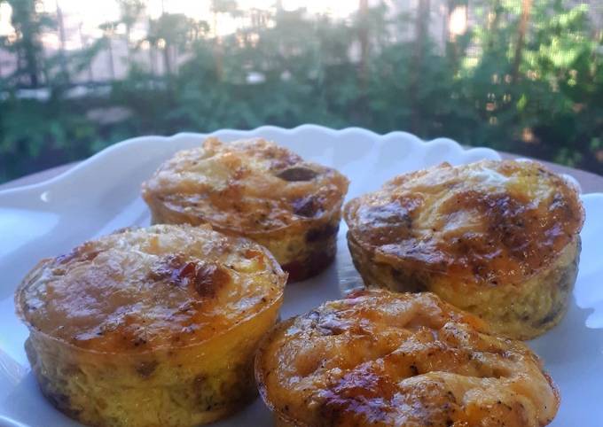 Omelettes minute dans un moule à muffins