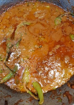A picture of Mirchi ka salan.
