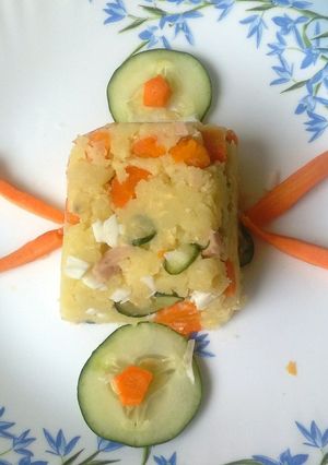 A picture of Japanese potato salad a.k.a japanese mukimo.