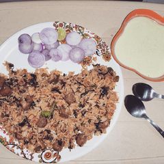 Soya chunks biryani A picture of Soya chunks biryani.
