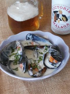 Una foto de Mejillones a la crema