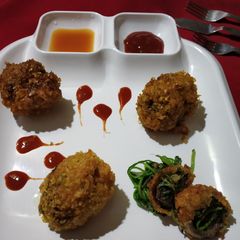 A picture of Spinach stuff mushroom cutlet.