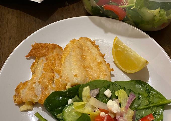 Resep Ikan goreng dan Greek Salad (RENDAH KARBOHIDRAT)