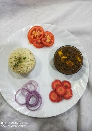 A picture of Palak paneer.