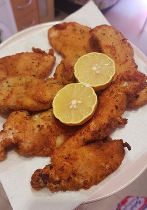 Una foto de Pechuga de pollo rebozada con queso