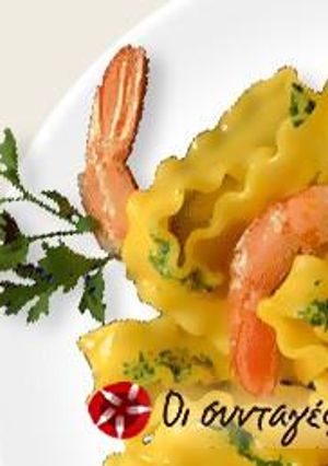 Φωτογραφία της συνταγής Barilla Mafaldine με πέστο ρόκας και γαρίδες