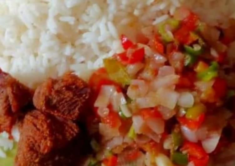 How to Make Quick White rice and fried veggies