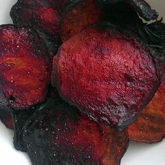 A picture of Vickys Beetroot Crisps, Gluten, Dairy, Egg, Soy & Nut-Free.