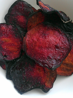 A picture of Vickys Beetroot Crisps, Gluten, Dairy, Egg, Soy & Nut-Free.
