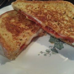 A picture of Tomato cheese sandwich.