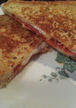 A picture of Tomato cheese sandwich.