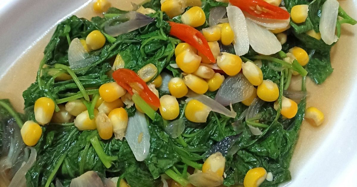 Tumis Bayam Jagung Saus Tiram ✅