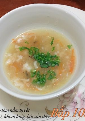 Hình của món Soup tôm nấm tuyết.