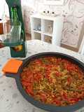 Arroz con mariscos congelados y verduras