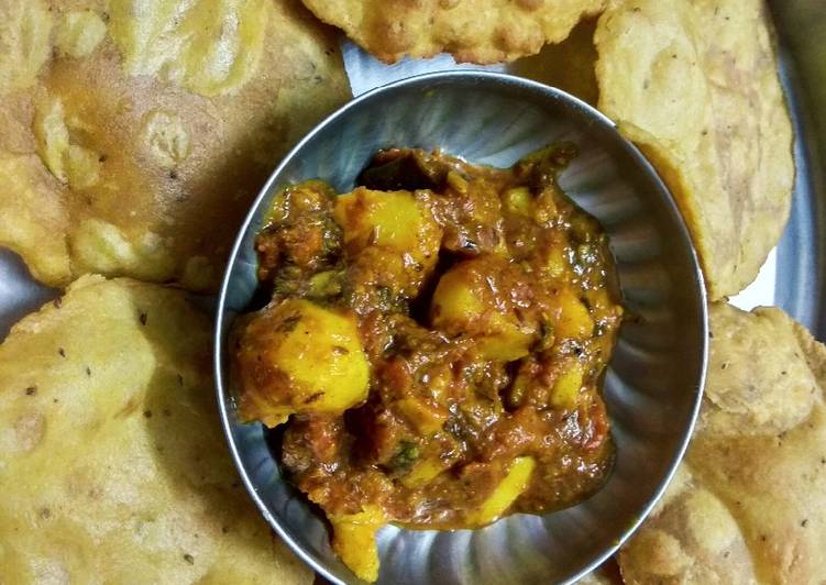 Step-by-Step Guide to Prepare Quick Atte ki masaledar puri and aloo tamatar ki sabji