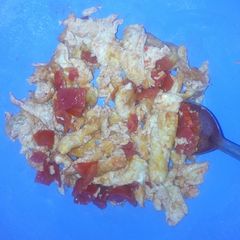 A picture of Fried eggs/ scrambled eggs.