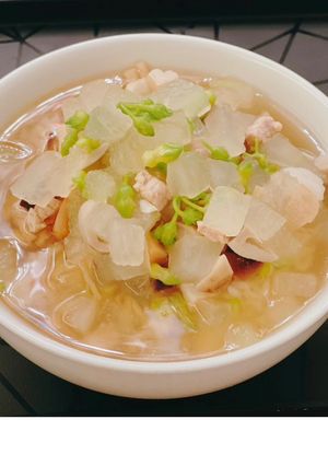 A picture of Chilled Winter Melon and Dried Scallop Soup.