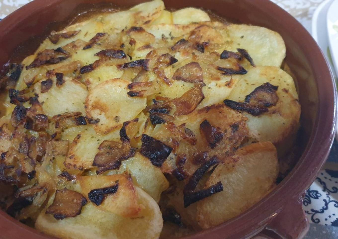 Patatas con nata y champiñones