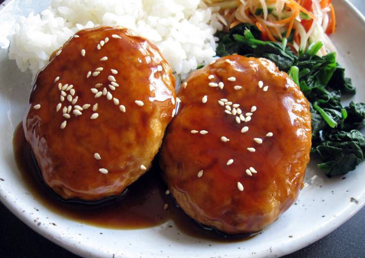 Chicken &amp; Tofu Burgers with Teriyaki Sauce