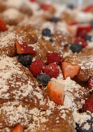 A picture of Baked Croissant French Toast.