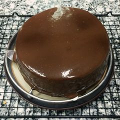 A picture of Chocolate mirror glaze cake.