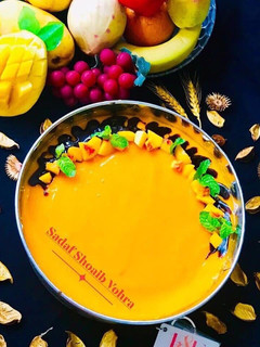 A picture of Mango Mousse Cake.