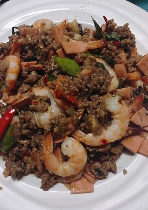 รูปของ 🌈ผัดขี้เมาเนื้อ,กุ้ง,โบโลน่า