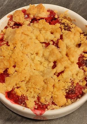 Une photo de Crumble à la framboise fraîche