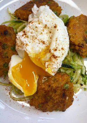 A picture of Sweet potato and chickpeas koftas.