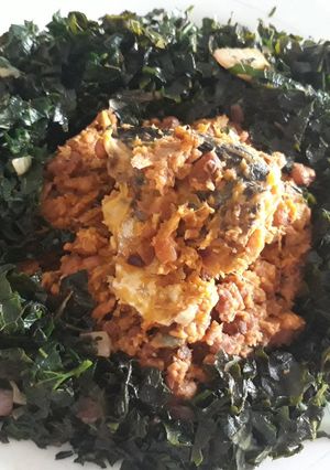 A picture of Porriage beans with vegetable.