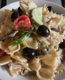 Mediterranean tuna farfalle pasta salad