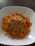 Pasta de calabaza y queso azul