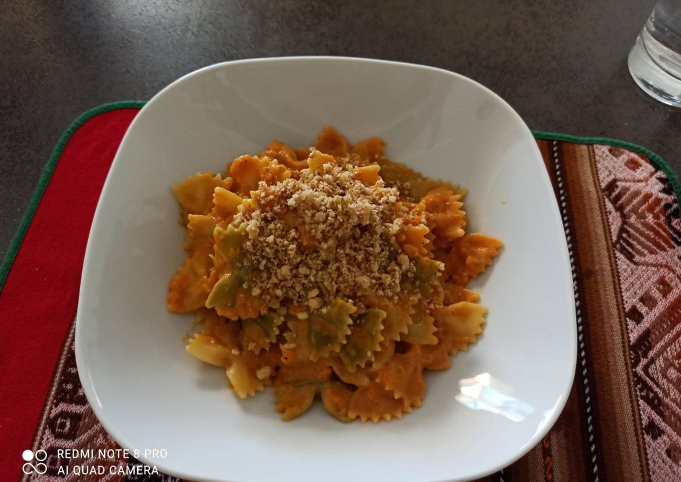 Pasta de calabaza y queso azul