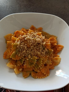 Una foto de Pasta de calabaza y queso azul