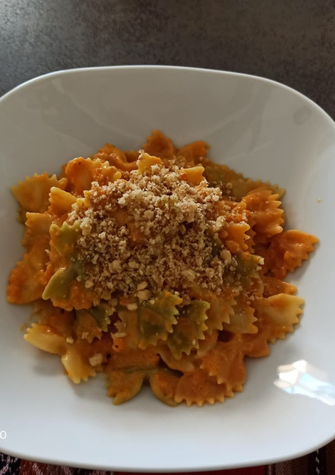Una foto de Pasta de calabaza y queso azul