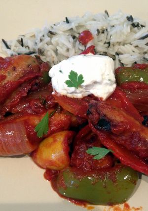 A picture of Summer Sausage And Pepper Casserole.