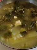 Locro/ sopa de verduras, papa y queso