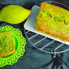 A picture of Khatta meetha kacchi kairi ka cake.