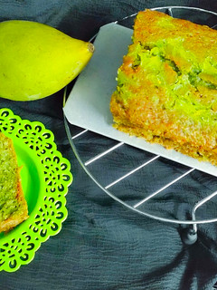 A picture of Khatta meetha kacchi kairi ka cake.